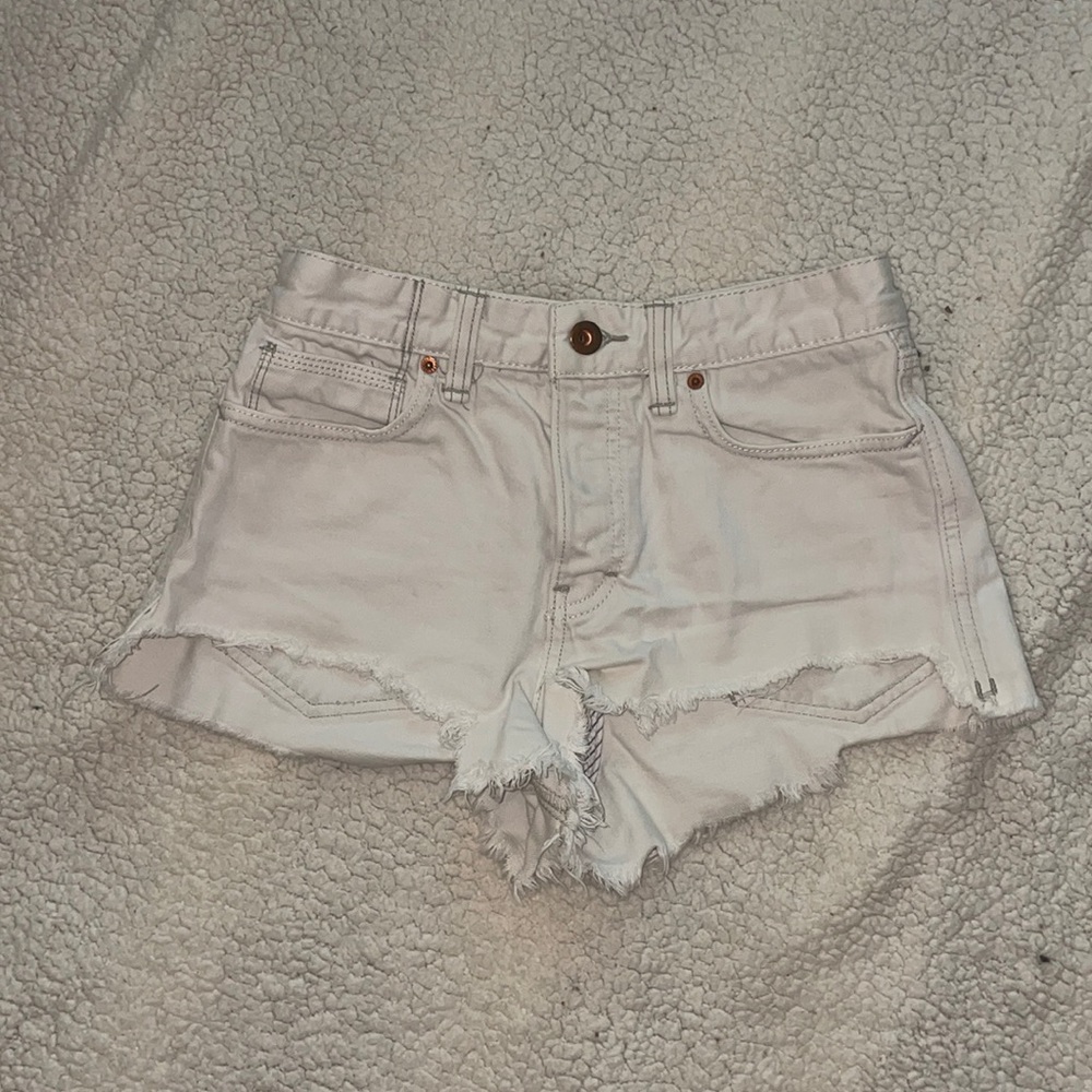 White free people Jean shorts